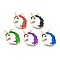Alloy Enamel Pendants, Cadmium Free & Nickel Free & Lead Free, Light Gold, Unicorn, Mixed Color, 20x21.5x2mm, Hole: 1.6mm