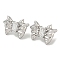 Brass Stud Earrings, Bowknot, Platinum, 16x22.5mm