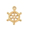 304 Stainless Steel Pendants, Ion Plating(IP), Helm Charms, Real 14K Gold Plated, 20x15.5x2mm, Hole: 1.8mm