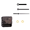 Plastic Long Shaft Clock Movement Mechanism, with Aluminum Pointer, Black, 56x56x16mm, Pin: 18.5x6mm