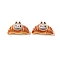 Opaque Resin Imitation Bread Decoden Cabochons, Croissant, Chocolate, 16x26.5x11mm