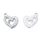 Non-Tarnish 201 Stainless Steel Pendants, Heart, Stainless Steel Color, 18.5x15x1.5mm, Hole: 2mm
