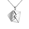 Non-Tarnish 304 Stainless Steel Envelope Pendant Necklaces, with Cable Chains, Stainless Steel Color, 17.72 inch(45cm)