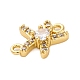 Подвески/звенья из латуни с прозрачным кубическим цирконием FIND-L019-07G-05-2