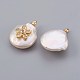 Подвески из натурального пресноводного жемчуга PEAR-F008-25G-01-2