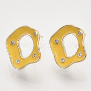 Латунные серьги-гвоздики из циркония KK-T054-35G-03-NF