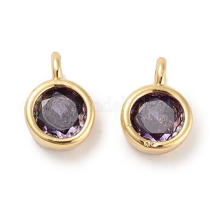 Латунные микро проложить кубического циркония подвески KK-C051-38G-05-1