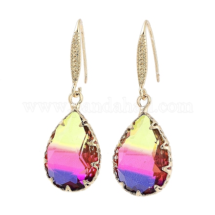 Серьги-капли из стекла EJEW-Q800-27KCG-1