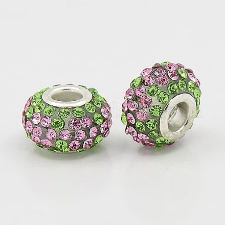 Cmолы Rhinestone Европейский бисером GPDL-C004-02S-1