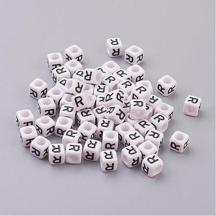Письмо r белый куб письмо акрил бисер X-PL37C9308-R-1