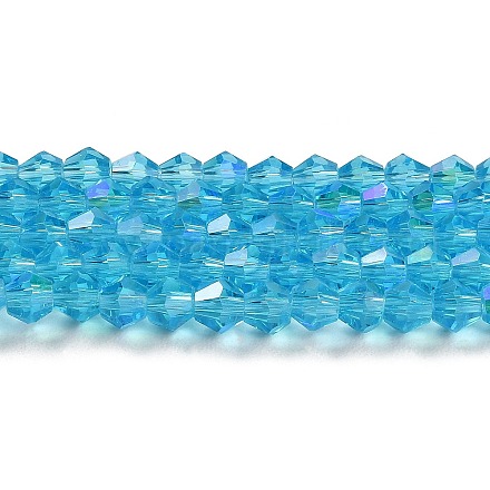 Прозрачные стеклянные бусины гальваническим пряди GLAA-F029-4mm-D19-1