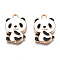Alloy Enamel Pendants, Cadmium Free & Lead Free, Panda, Light Gold, Black, 20x14.5x4mm, Hole: 1.8mm
