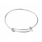 Non-Tarnish Adjustable 304 Stainless Steel Bangles Making, Stainless Steel Color, Inner Diameter: 2-5/8~2-3/4 inch(6.65~6.9cm)