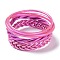 4Pcs 4 Style Plastic Cord Braided Jelly Stretch Bracelets Set, Lightweight Cute Bracelets for Women, Violet, Inner Diameter: 2-1/2 inch(6.2~6.5cm), 1Pc/style