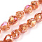 Transparent Electroplate Glass Beads Strands, AB Color Plated, Faceted, Teardrop, Goldenrod, 10.5x10mm, Hole: 1.2mm, about 33pcs/strand, 13.78 inch(35cm)