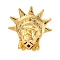 Rack Plating Brass with Cubic Zirconia Beads, Lady Liberty 3-Hole T-drilled Guru Beads, Cadmium Free & Lead Free, Long-Lasting Plated, Real 18K Gold Plated, 15x16x10mm, Hole: 1.5mm