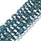 Transparent Glass Beads, 32 Facets, AB Color Plated, Round, Light Sea Green, 8x7~7.5mm, Hole: 1.5mm, about 66pcs/strand, 18.82''~19.06''(47.8~48.4cm)