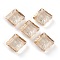 Embossed Glass Rhinestone Pendants, Abnormity Embossed Style, Rhombus, Faceted, Golden Shadow, 13x13x5mm, Hole: 1.2mm, Diagonal Length: 13mm, Side Length: 10mm