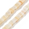 Handmade Lampwork Beads Strands, Square with seed Beads, Wheat, 5.5~6x5~6x2.5~3mm, Hole: 0.7mm, about 151~153pcs/strand, 16.14''(41cm)