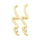 Brass Pave Clear Cubic Zirconia Wave Shaped Connector Charms, Cadmium Free & Nickel Free & Lead Free, Real 18K Gold Plated, 22x5x2mm, Hole: 0.5mm
