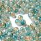 Transparent Crackle Acrylic Beads, Drawbench Style, Round, Two Tone, Light Sea Green, 10x9.5mm, Hole: 2mm, 909pcs/500g