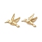 304 Stainless Steel Pendants, Bird Charm, Ion Plating(IP), Real 18K Gold Plated, 12x17.5x6mm, Hole: 1.2mm