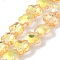 Electroplate Glass Beads Strands, Half Plated, Faceted, Plum Blossom, Gold, 10x10x5mm, Hole: 1mm, about 70pcs/strand, 25.83''(65.6cm)