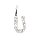 925 Sterling Silver with Cubic Zirconia Charms, Letter, Letter U, 10.5x4.5x1.5mm, Hole: 2.5x1.5mm