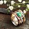 Retro Alloy Turquoise Finger Rings, Platinum, US Size 7(17.3mm)