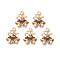 Rack Plating Alloy Pendants, with ABS Plastic Imitation Pearl and Colorful Rhinestone, Cadmium Free & Nickel Free & Lead Free, Christmas Bell, Light Gold, 17.5x14.5x4mm, Hole: 1.8mm