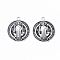 304 Stainless Steel Pendants, with Enamel, Enamelled Sequins, Flat Round with Saint Benedict Medal, Stainless Steel Color, 28x25x0.7mm, Hole: 2mm