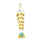 Brass Micro Pave Cubic Zirconia Pendants, with Enamel, Fish, Real 18K Gold Plated, White, 46.5x10.5x8mm, Hole: 3.5x2.5mm