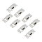 8Pcs Brass Fold Over Clasps, for Bracelet, Platinum, 9x20x4mm, Hole: 1.4mm