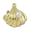 Alloy ABS Pearl Pendants, with Rhinestone, Cadmium Free & Nickel Free & Lead Free, Shell Shape, Golden, 19.5x18.5x7.5mm, Hole: 1.4mm