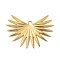 Ion Plating(IP) 304 Stainless Steel Pendants, Sun Charm, Real 18K Gold Plated, 32x42x1.5mm, Hole: 2.5mm