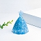 Resin Wedding Dress Display Decoration, with Natural Aquamarine Chips inside Statues for Home Office Decorations, 80x57mm