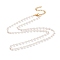 PVD Vacuum Plating 304 Stainless Steel Beaded Necklaces, with Plastic Imitation Pearl Beads, Golden, 17.72 inch(45cm)