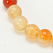 Natural Carnelian Beads Strands, Dyed, Round, Orange, 6mm, Hole: 1mm