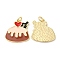 Eco-Friendly Brass Enamel Pendants, with Jump Ring, Lead Free & Cadmium Free, Real 18K Gold Plated, Cake Charm, Saddle Brown, 19x19x2mm, Hole: 3mm