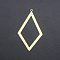 201 Stainless Steel Big Pendants, Laser Cut, Hollow, Rhombus, Golden, 55x31x1mm, Hole: 1.6mm