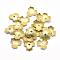 Brass Bead Caps, Lead Free & Cadmium Free & Nickel Free, 3-Petal, Raw(Unplated), 11x11x2mm, Hole: 2mm