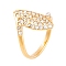 304 Stainless Steel Horse Eye Finger Ring for Women, with Rhinestone, Golden, 20mm, US Size 6~9(16.5~18.9mm)