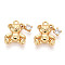 Brass Micro Pave Clear Cubic Zirconia Pendants, Bear Charms, Nickle Free, Real 18K Gold Plated, 13x10.3x2.2mm, Hole: 1.2mm