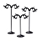 T Bar Iron Earring Displays Sets, Jewelry Display Rack, Jewelry Tree Stand, Gunmetal, 7.2x3.5x10.5~14cm, Hole: 1.2mm, 3pcs/set