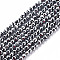 Electroplated Glass Beads Strands, Faceted, Rondelle, Platinum Plated, 2mm, Hole: 0.5mm, about 192~194pcs/strand, 12.99~13.39 inches(33~34cm)