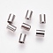 Tarnish Resistant 201 Stainless Steel Cord Ends, Stainless Steel Color, 5x4mm, Hole: 1mm, Inner Diameter: 2.5mm