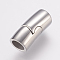 Tarnish Resistant 304 Stainless Steel Magnetic Clasps with Glue-in Ends, Stainless Steel Color, 22mm, Hole: 6mm