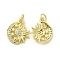 Brass Micro Pave Cubic Zirconia Pendants, Cadmium Free & Nickel Free & Lead Free, with Jump Ring, Moon & Sun & Star Charms, Golden, 16x13x2.5mm, Hole: 2.5mm