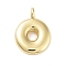 Rack Plating Brass Balloon Letter Pendants, Cadmium Free & Lead Free, Long-Lasting Plated, Real 18K Gold Plated, Letter O, 18.5x13.5x4.5mm, hole: 2.5mm
