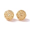 Brass Hollow Round Beads, Cadmium Free & Nickel Free & Lead Free, Golden, 13.5mm, Hole: 1.6mm